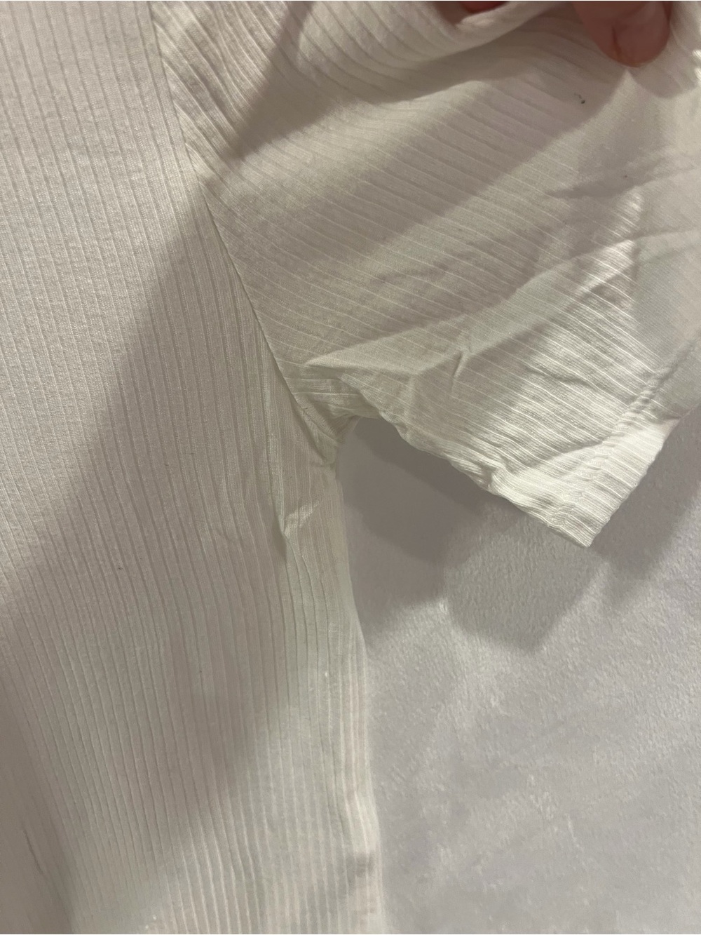 Zella Method White Ribbed Cropped Tee - Picture 5 of 6